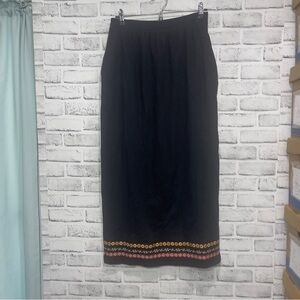 Bechamel Black Maxi Pull On Skirt Back Slit w/Pockets NWT  Small